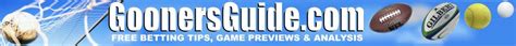 Spreadsheet Index for GoonersGuide Football Betting Analysis.